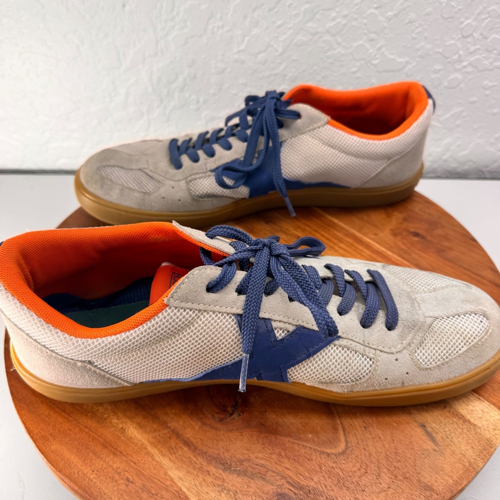 Munich Break 24 Mens 11 Grey Blue Orange Suede Mesh Gum Sole Sneakers - Picture 7 of 9
